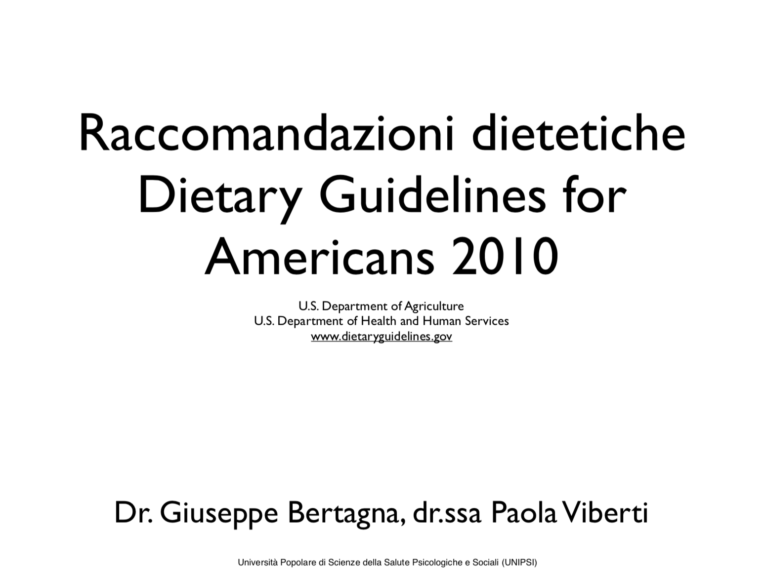 raccomandazioni dietetiche